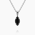 Caroline Svedbom - Petite Navette Necklace Jet Rhodium