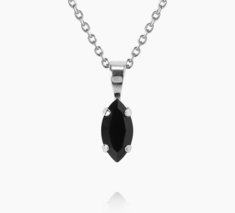 Caroline Svedbom - Petite Navette Necklace Jet Rhodium