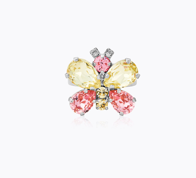 Caroline Svedbom - Butterfly Ring Jonquil Light Rose Rhodium