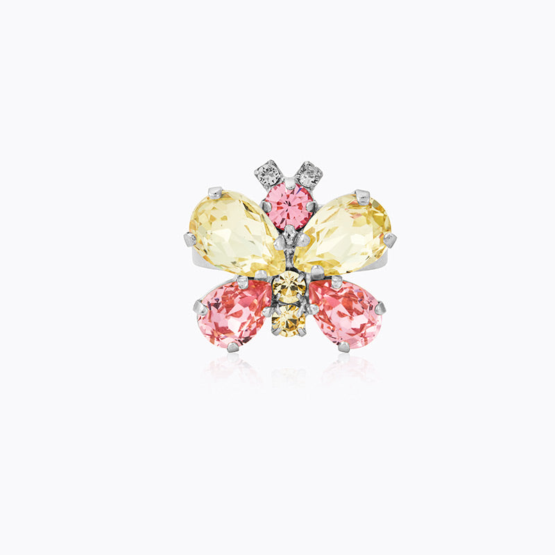 Caroline Svedbom - Butterfly Ring Jonquil Light Rose Rhodium