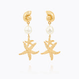 Caroline Svedbom - Seadora Statement Earrings Pearl Gold