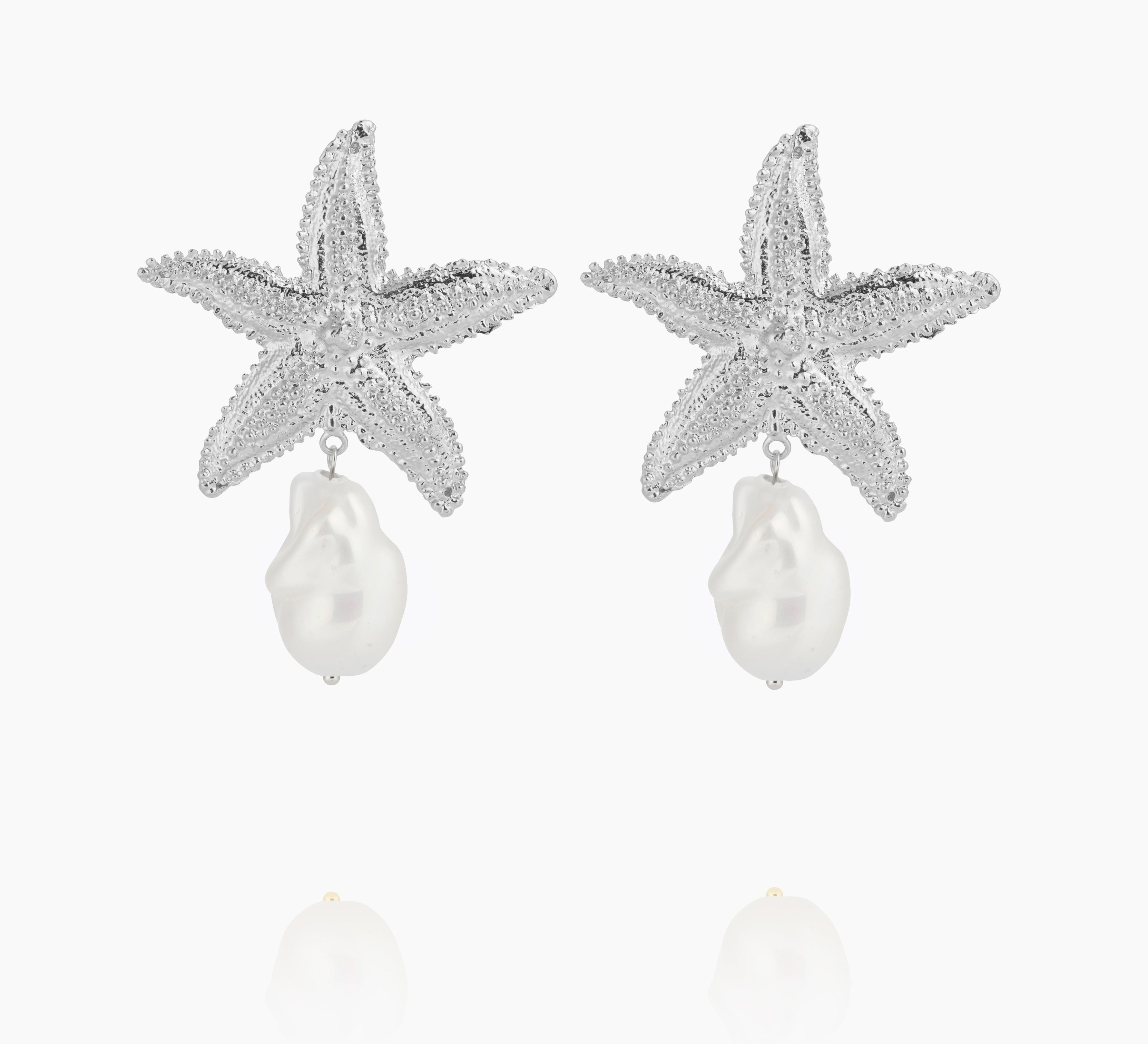 Sea Star Statement Earrings / Pearl