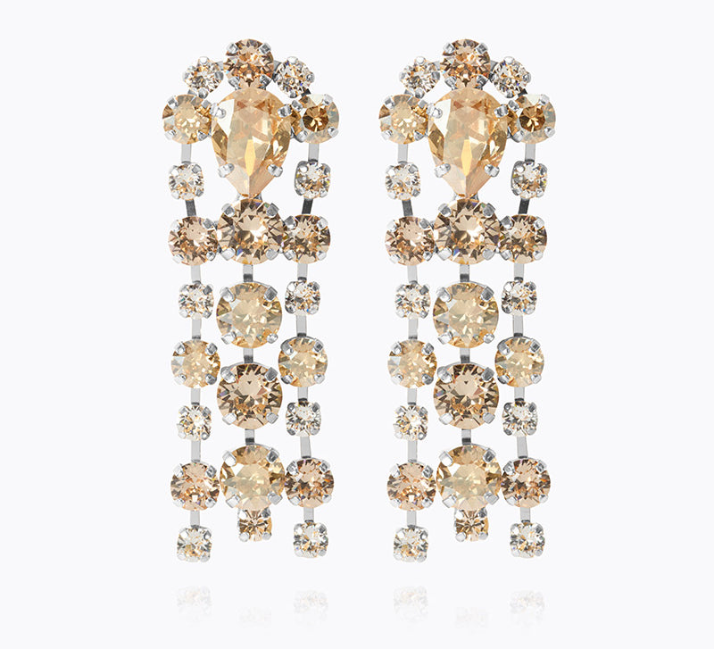 Caroline Svedbom - Soiree Earrings Crystal Golden Combo Rhodium