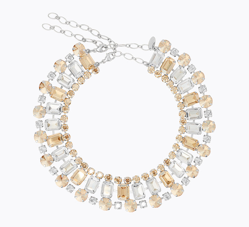 Caroline Svedbom - Soiree Necklace Crystal Golden Combo Rhodium
