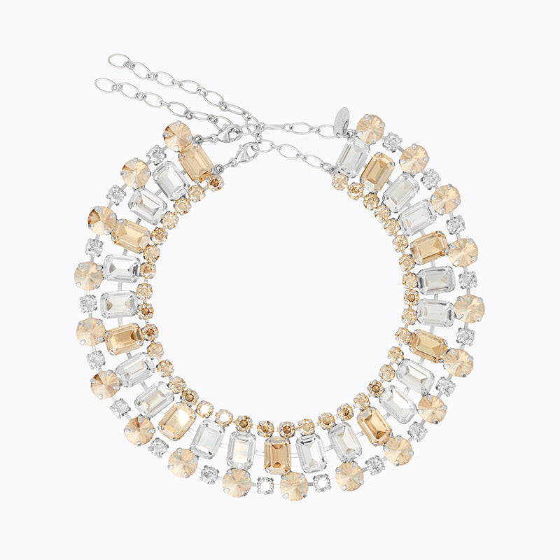 Caroline Svedbom - Soiree Necklace Crystal Golden Combo Rhodium