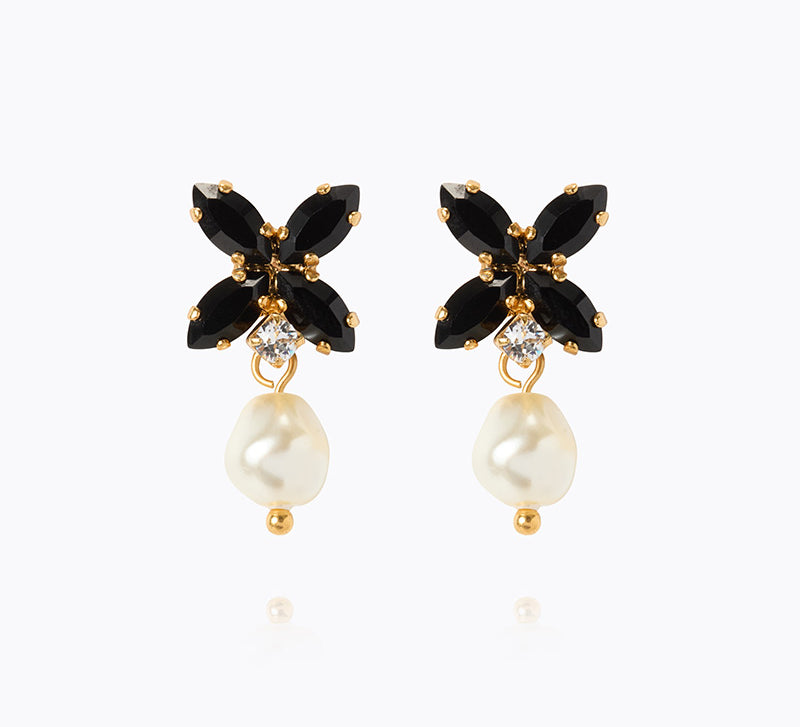 Caroline Svedbom - Star Pearl Earrings Pearl Jet Gold