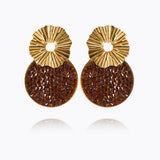 Caroline Svedbom - Vassia Rocks Earrings Rec Smoked Topaz Gold