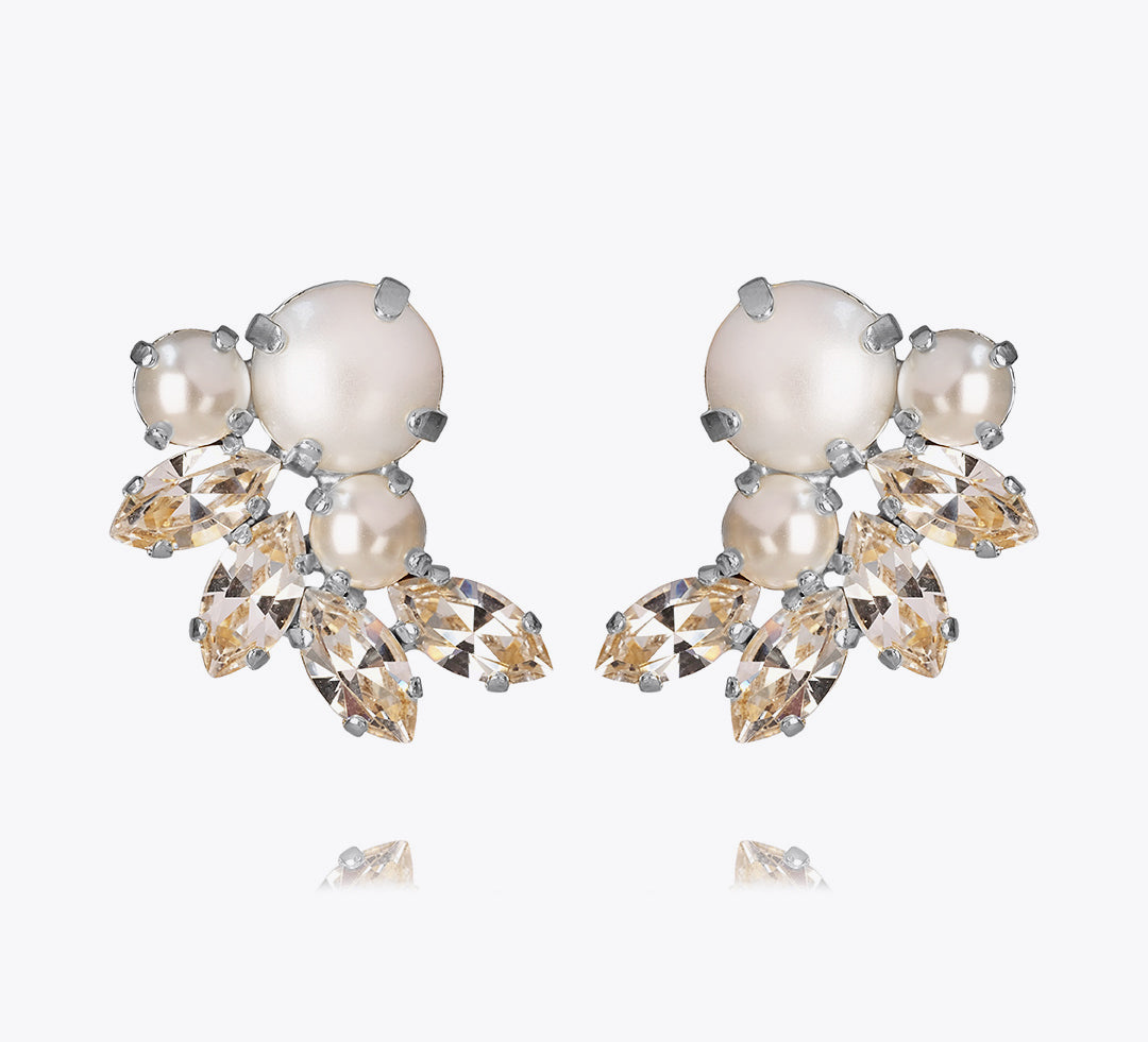 Electra Earrings / Pearl + Crystal