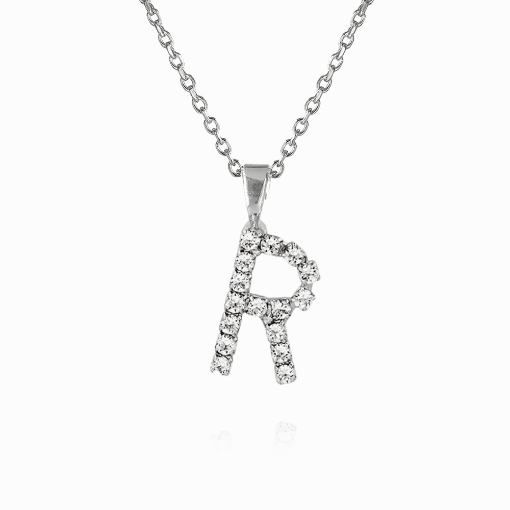 Caroline Svedbom - Mini Letter Necklace Letter R Rhodium