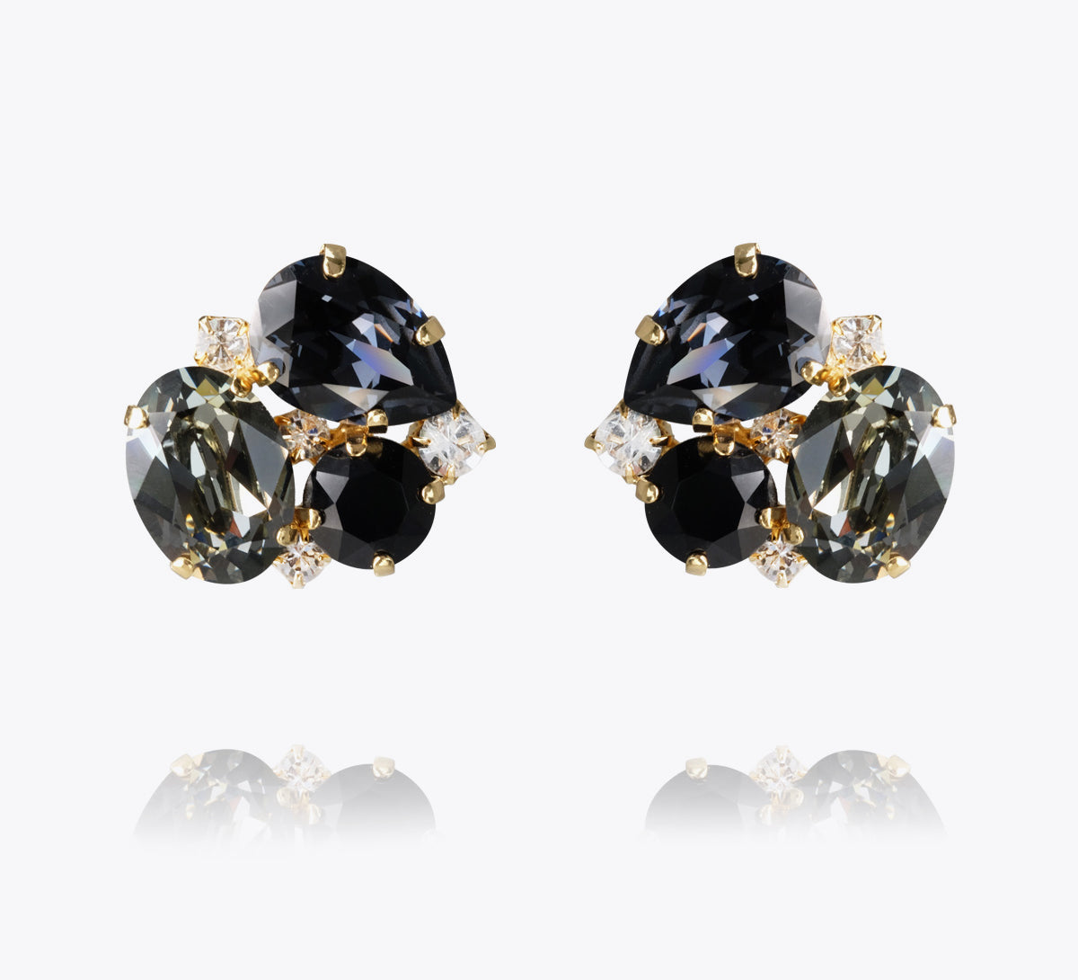 Carolina Earrings / Black Diamond Combo