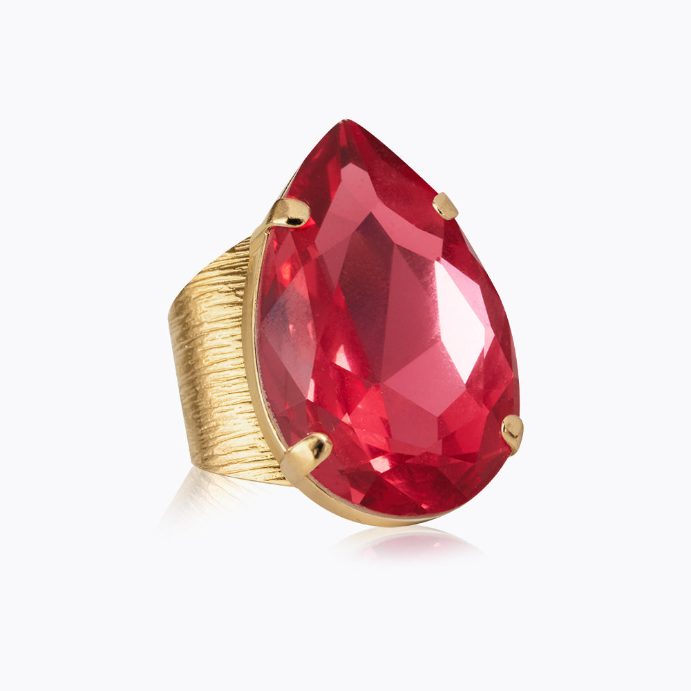 Caroline Svedbom - Perfect Drop Ring Mulberry Red Gold
