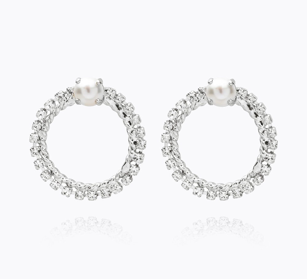 One Love Earring / Pearl + Crystal