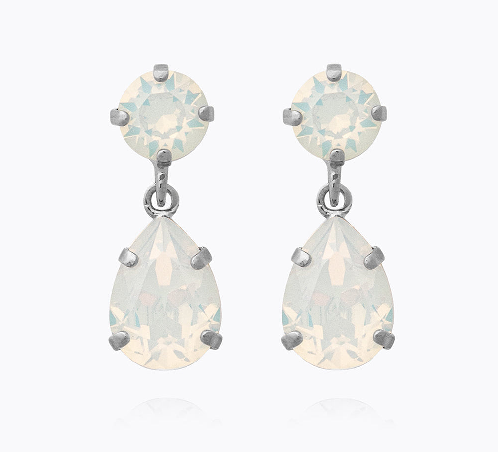 Caroline Svedbom - Mini Drop Earrings White Opal Rhodium