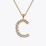 Caroline Svedbom - Letter Necklace Crystal Gold 70 Letter C Cm