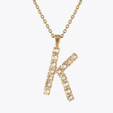Caroline Svedbom - Letter Necklace Crystal Gold 70 Letter K Cm