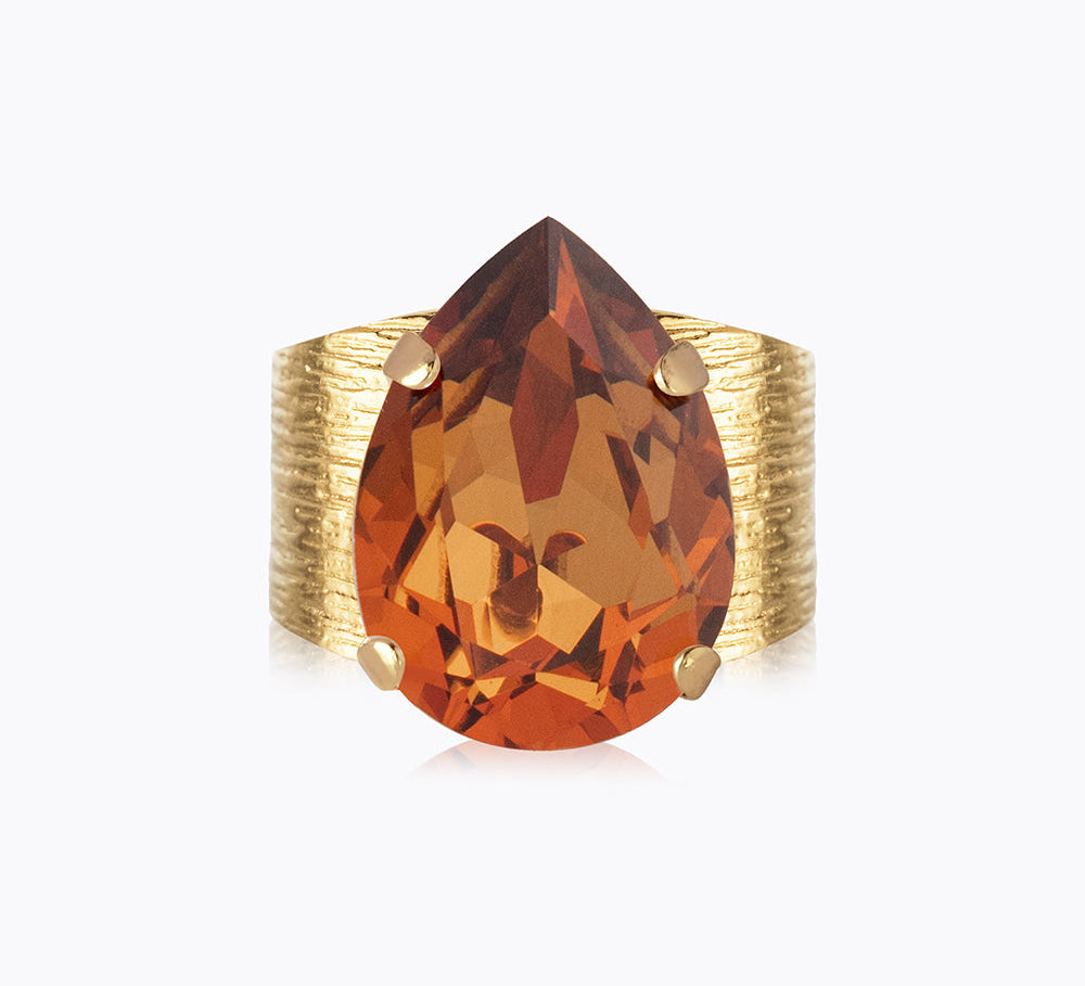 Caroline Svedbom - Classic Drop Ring Light Amber Gold