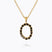Caroline Svedbom - Mini Letter Black Necklace Letter O Gold