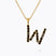 Caroline Svedbom - Mini Letter Black Necklace Letter W Gold