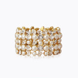 Caroline Svedbom - Multi Cuff Bracelet Pearl Crystal Gold