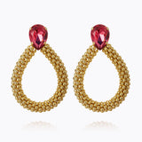 Caroline Svedbom - Classic Rope Earrings Mulberry Red Gold