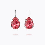 Caroline Svedbom - Mini Drop Clasp Earrings Mulberry Red Rhodium