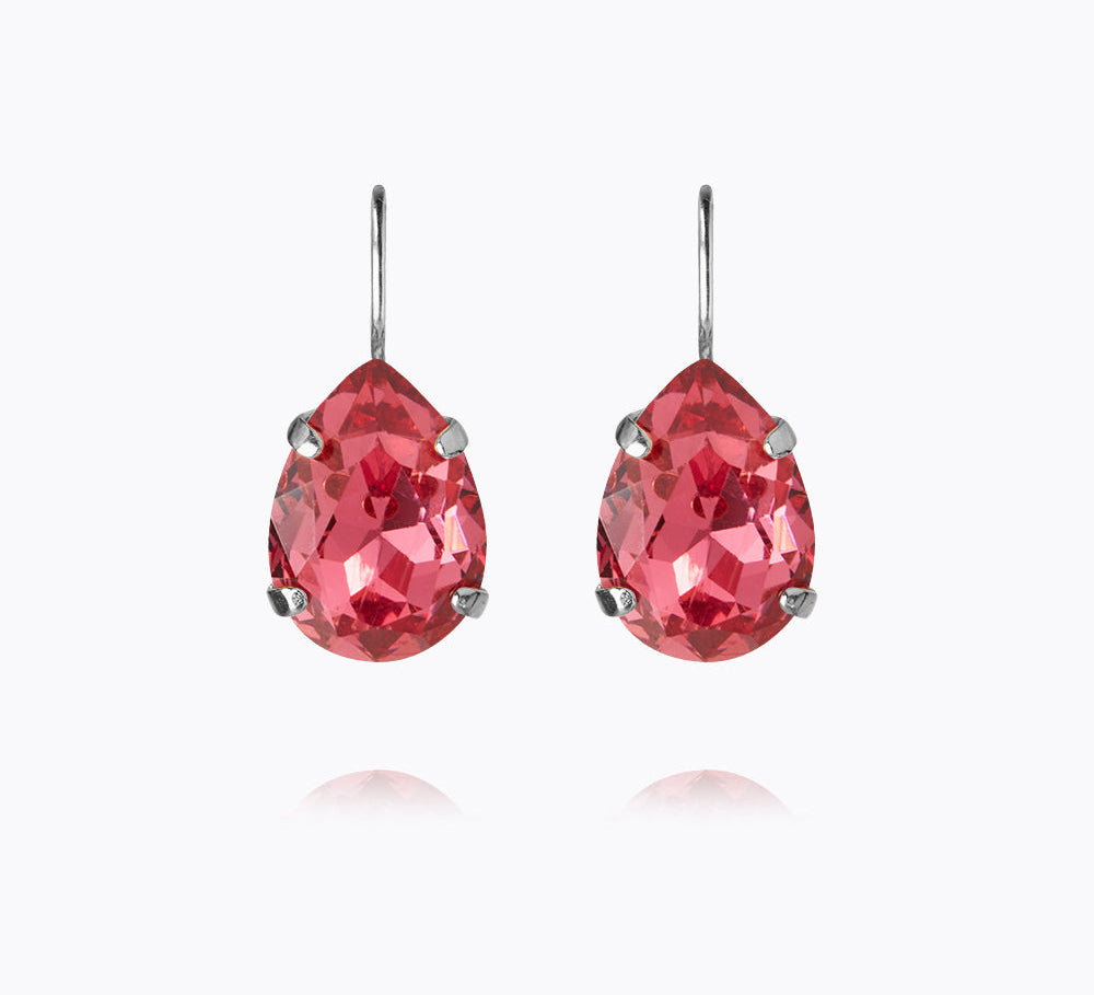 Caroline Svedbom - Mini Drop Clasp Earrings Mulberry Red Rhodium