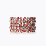 Caroline Svedbom - Multi Cuff Bracelet Mulberry Red Combo Rhodium